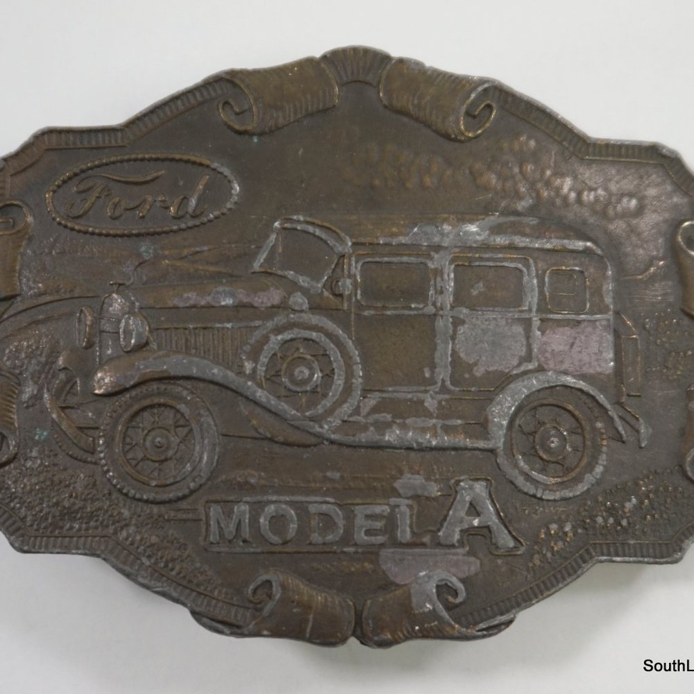 Henry Ford Detroit Model T Brass Belt Buckle-Lewis